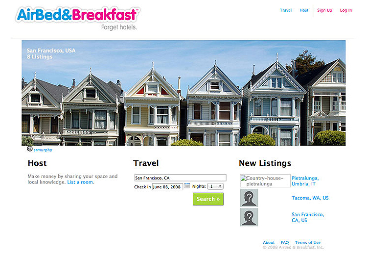Exemplos de MVP: Airbnb