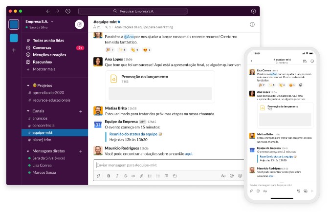 Slack interface. (Crédito: Slack)