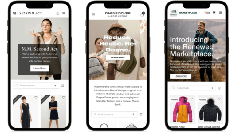 plataforma Archive para as lojas MM LaFleuer, Dagne Dover e North Face